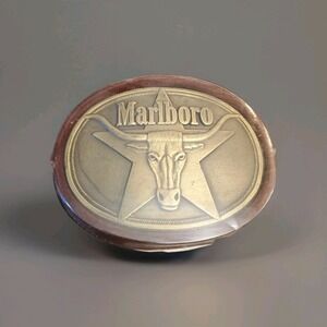 Marlboro Longhorn 5 Pointed Star Solid Brass Belt Phillip Morris 87' Buckle NEW